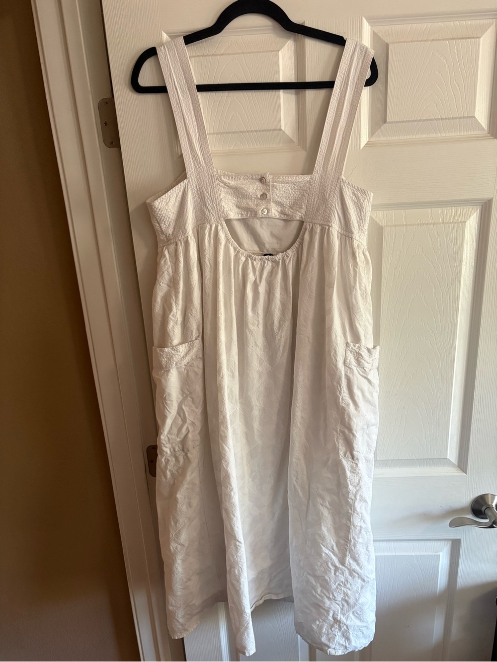Madewell midi maxi dress sleeveless floral cutout 100% cotton boho white size 14 - Picture 4 of 8